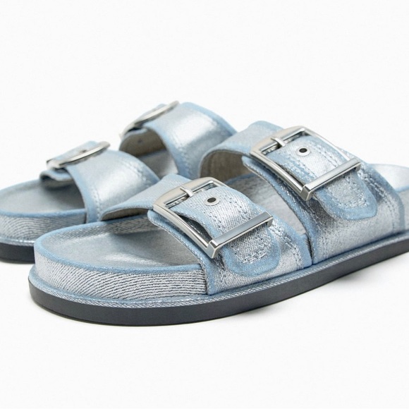 Zara sandals blue 7.5 - Picture 2 of 2